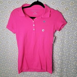 Aeropostale fitted pink y2k polo new with tags